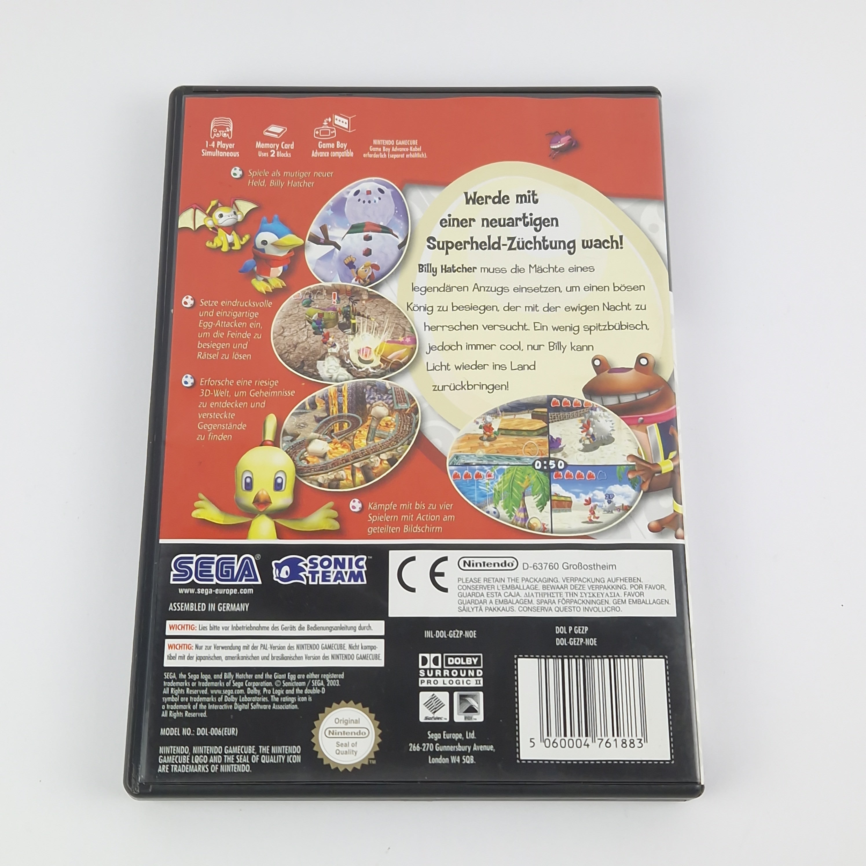 Nintendo Gamecube Spiel : Billy Hatcher and the Giant Egg - OVP Anleitung PAL