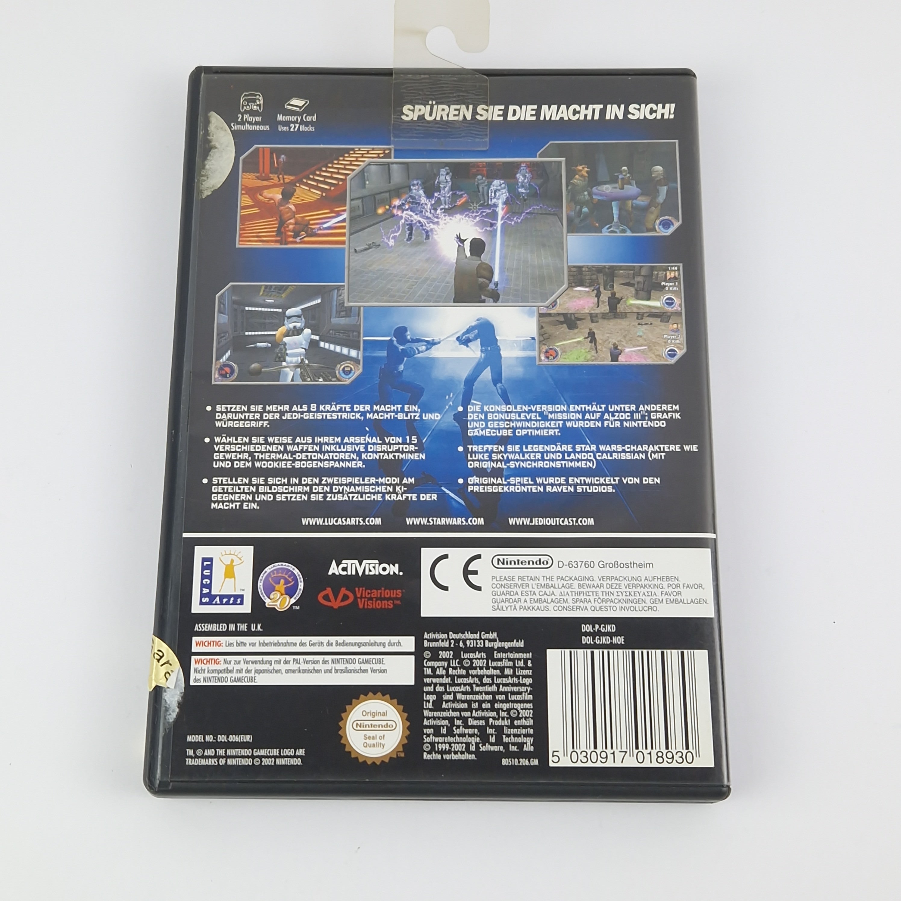 Nintendo Gamecube Spiel : Star Wars Jedi Outcast - OVP Anleitung PAL | GC Disk