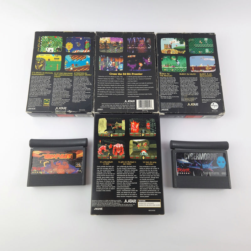 Atari Jaguar Konsole mit 1 Controller,  Anschlusskabel u 6 Spiele - Doom OVP PAL