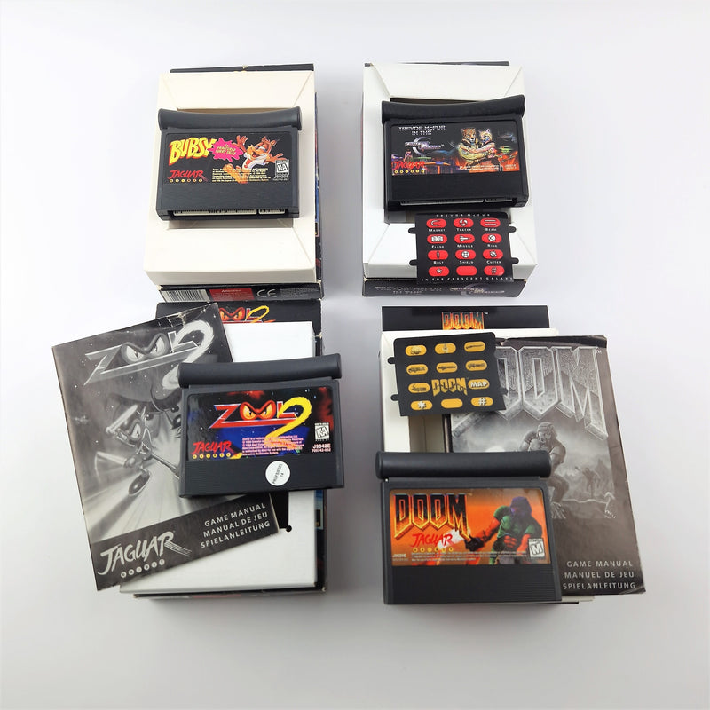 Atari Jaguar Konsole mit 1 Controller,  Anschlusskabel u 6 Spiele - Doom OVP PAL