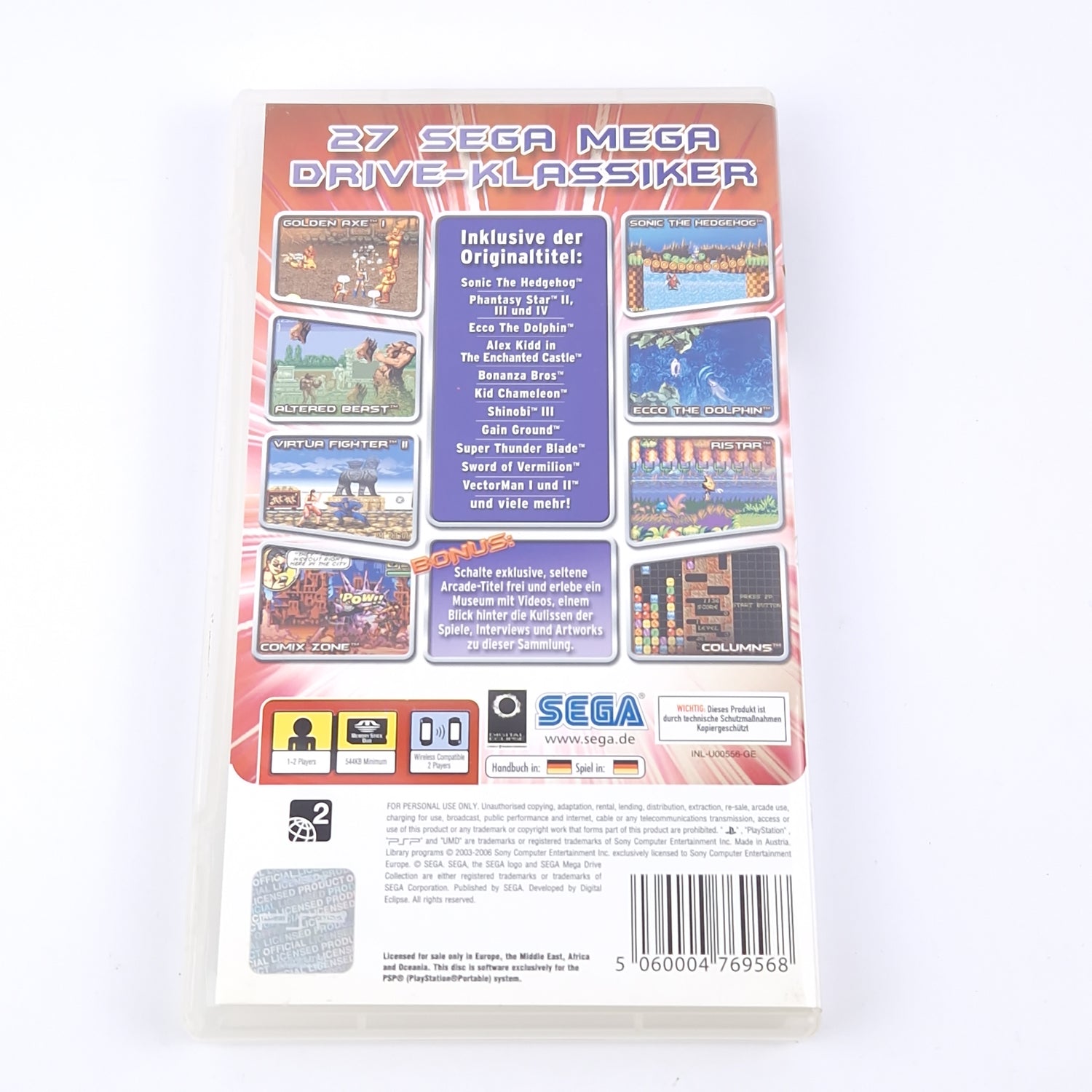 Sony Playstation Portable Game: Mega Drive Collection - OVP Instructions PSP PAL
