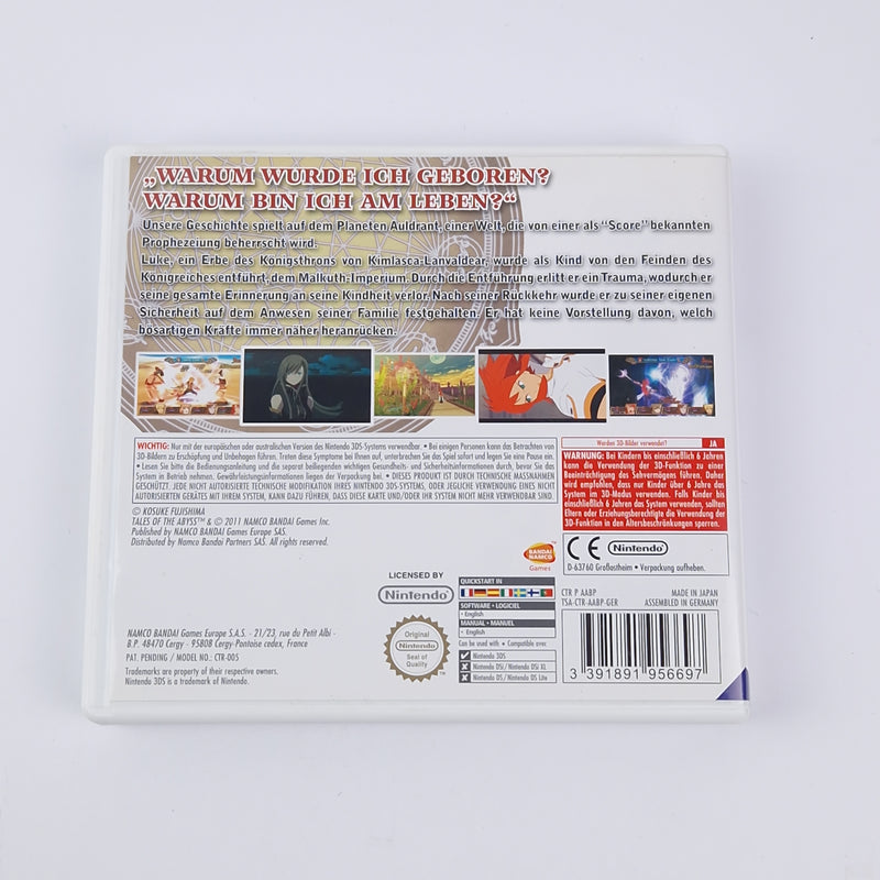 Nintendo 3DS Game: Tales of the Abyss - OVP Instructions PAL Game | Namco