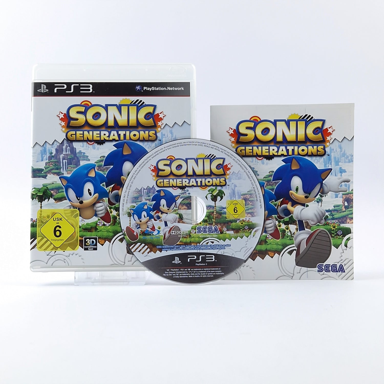 Sony Playstation 3 Spiel : Sonic Generations - OVP Anleitung PAL | PS3