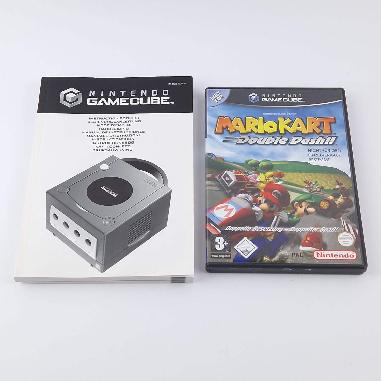 Nintendo Gamecube Konsole : Silber Silver mit Zubehör u. Mario Kart Double Dash!