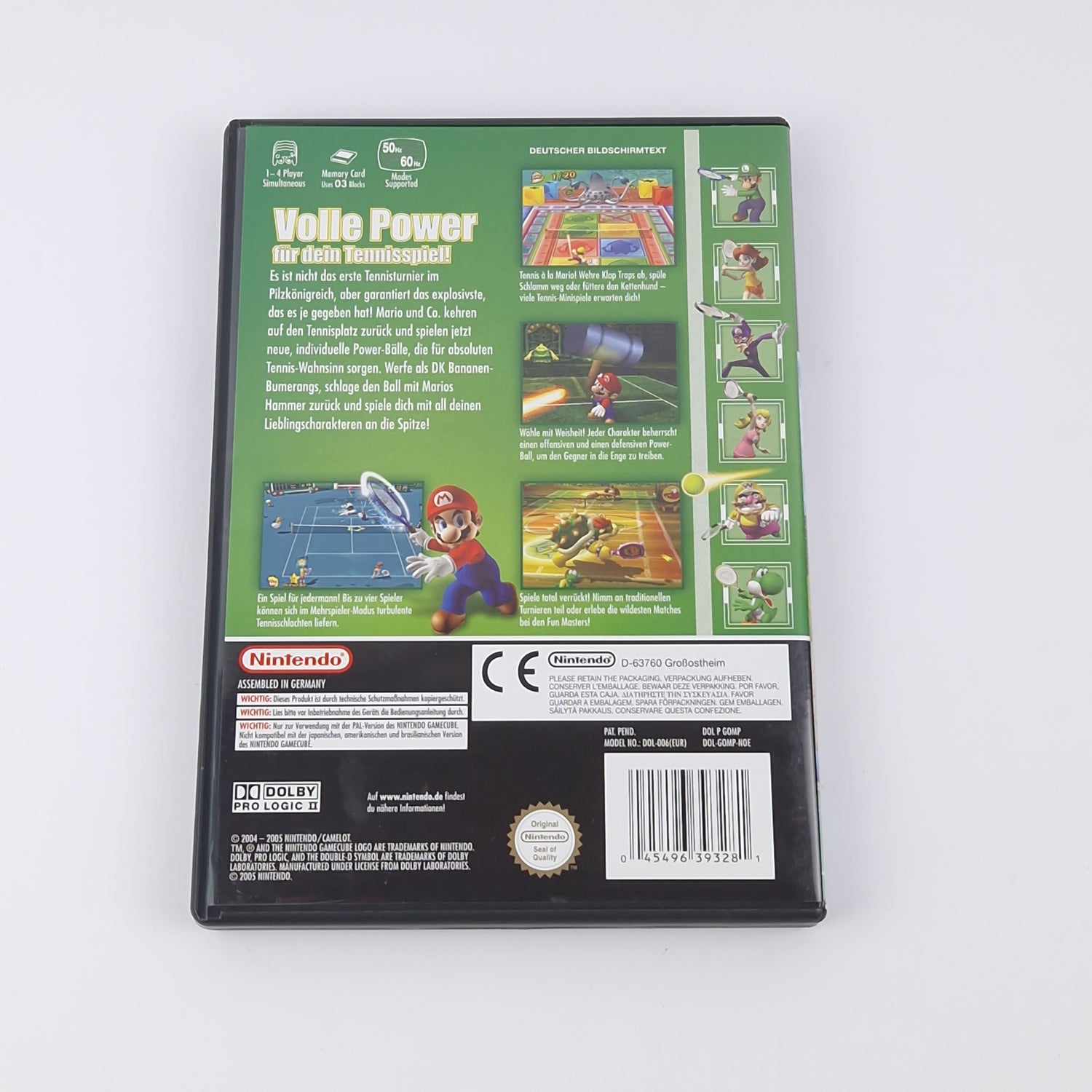 Nintendo Gamecube Spiel : Mario Power Tennis + Big Ben Controller u. Memory Card