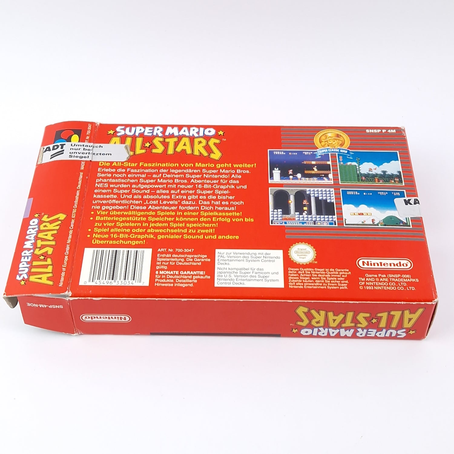 Super Nintendo Game: Super Mario All Stars - Super Classic Series OVP PAL SNES