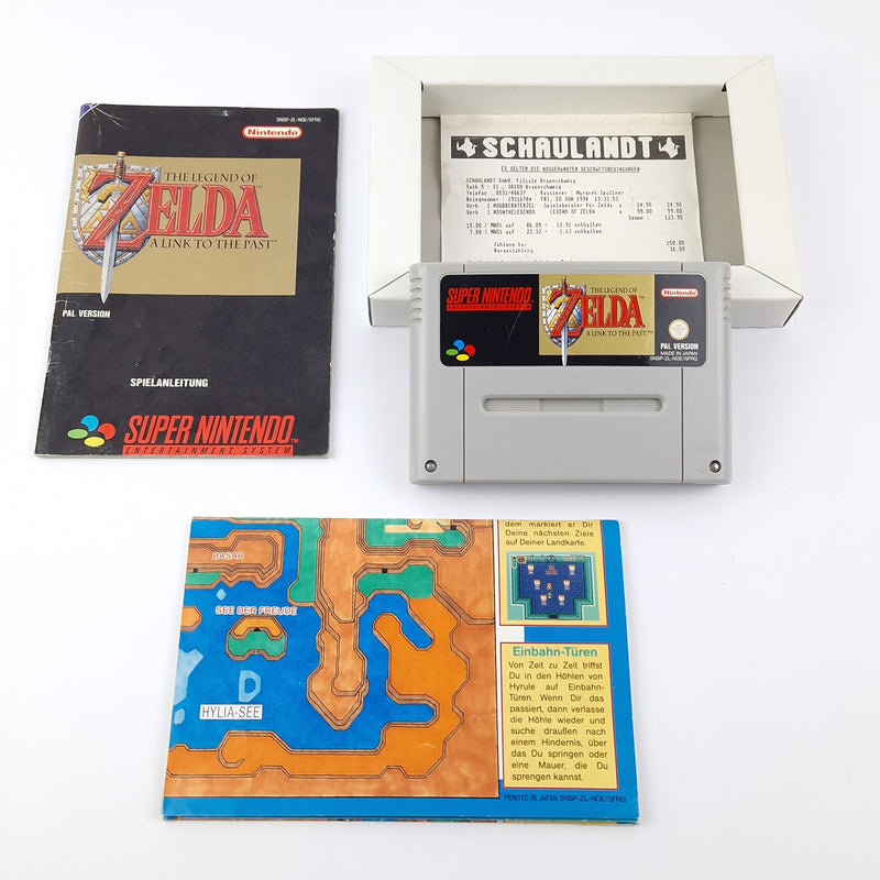 Super Nintendo Spiel : Zelda a link to the Past - OVP Anleitung Karte - SNES PAL