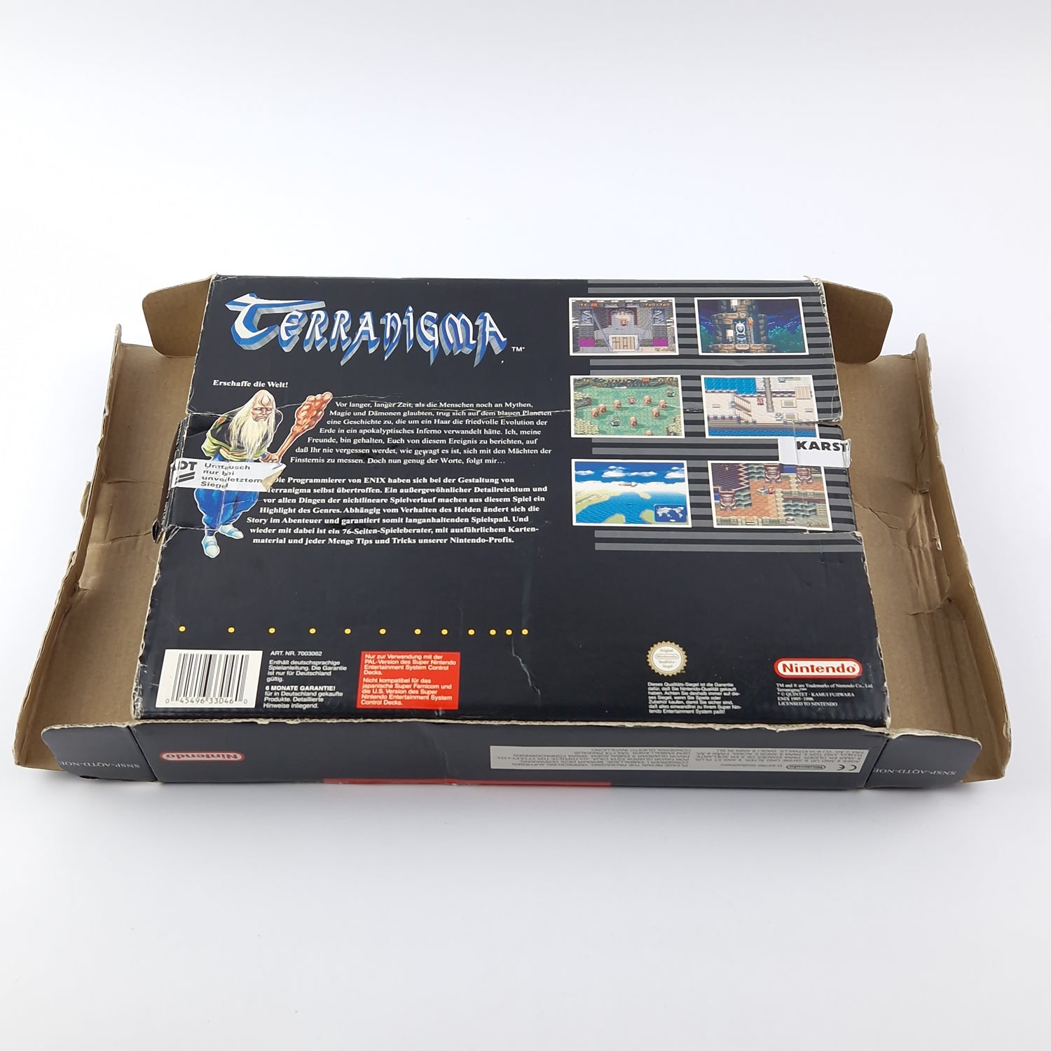 Super Nintendo Spiel : Terranigma - OVP Spieleberater Big Box | PAL Game