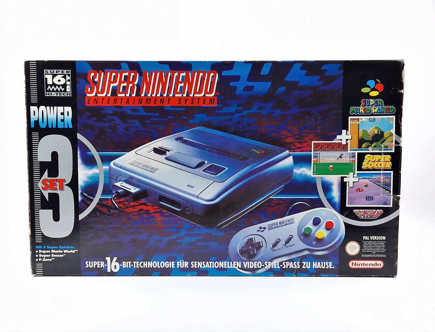 Super Nintendo Console: Power 3 Set Pak - OVP Instructions PAL Console SNES