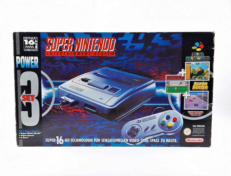 Super Nintendo Console: Power 3 Set Pak - OVP Instructions PAL Console SNES