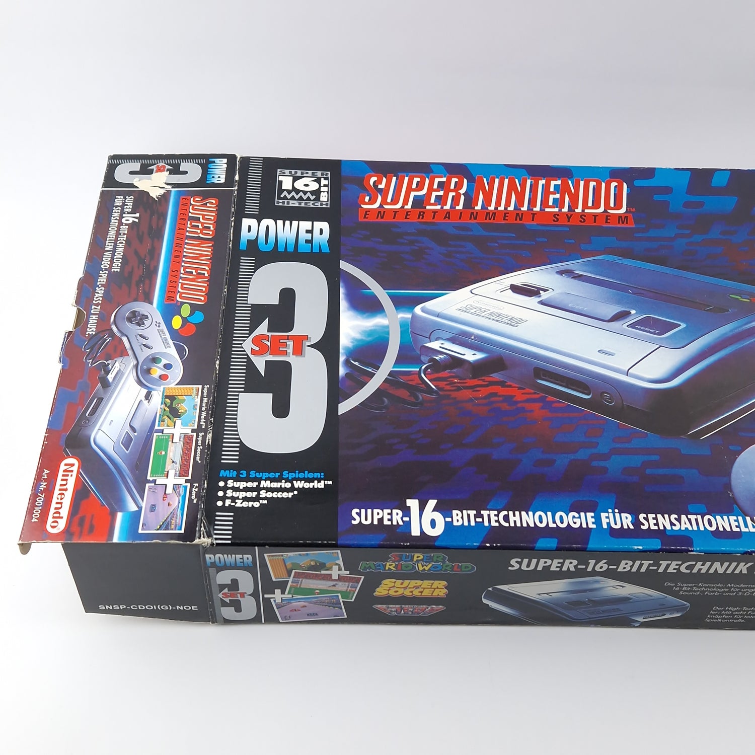 Super Nintendo Konsole : Power 3 Set Pak - OVP Anleitung PAL Console SNES
