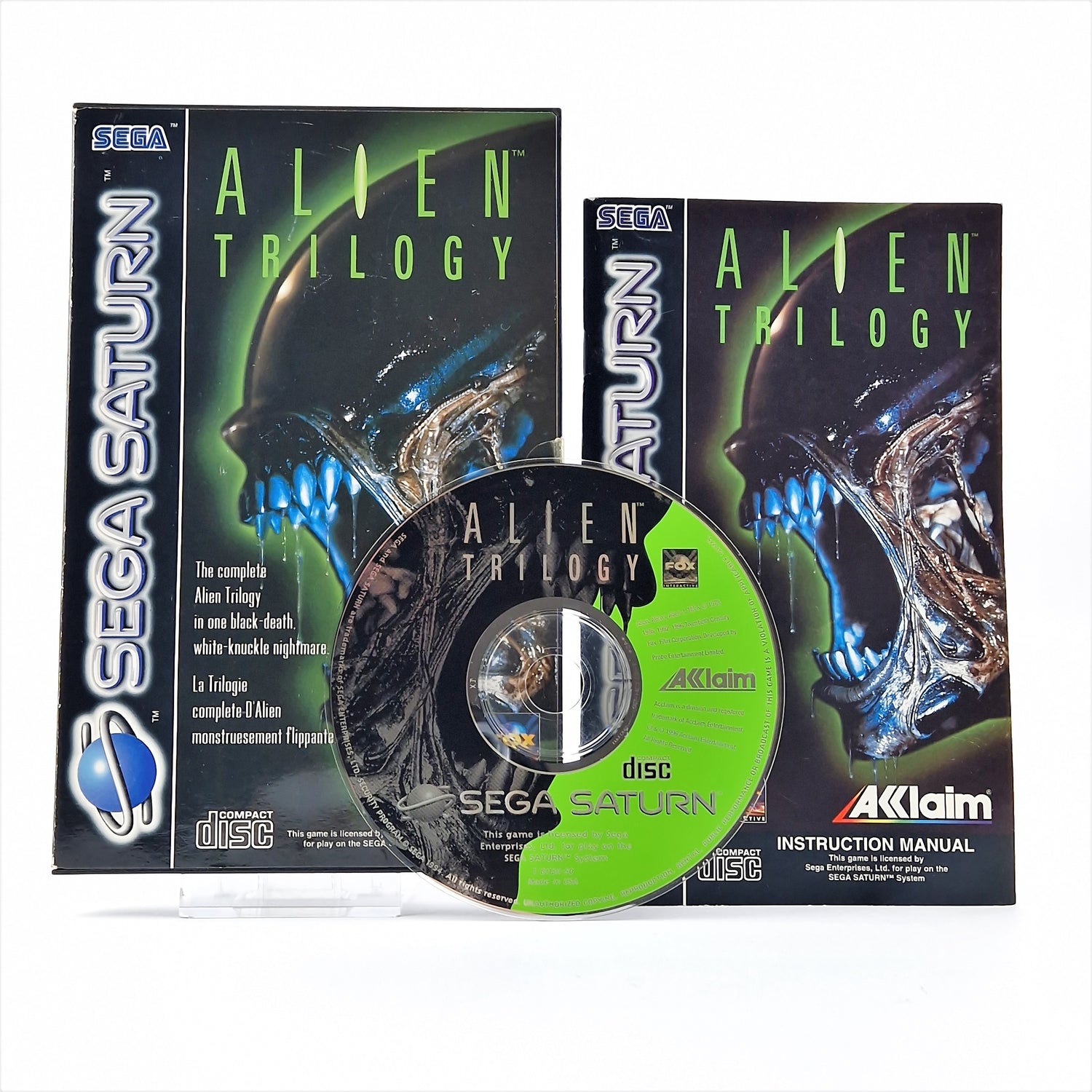 Sega Saturn Spiel : Alien Trilogy - OVP Anleitung PAL | CD Disk Acclaim