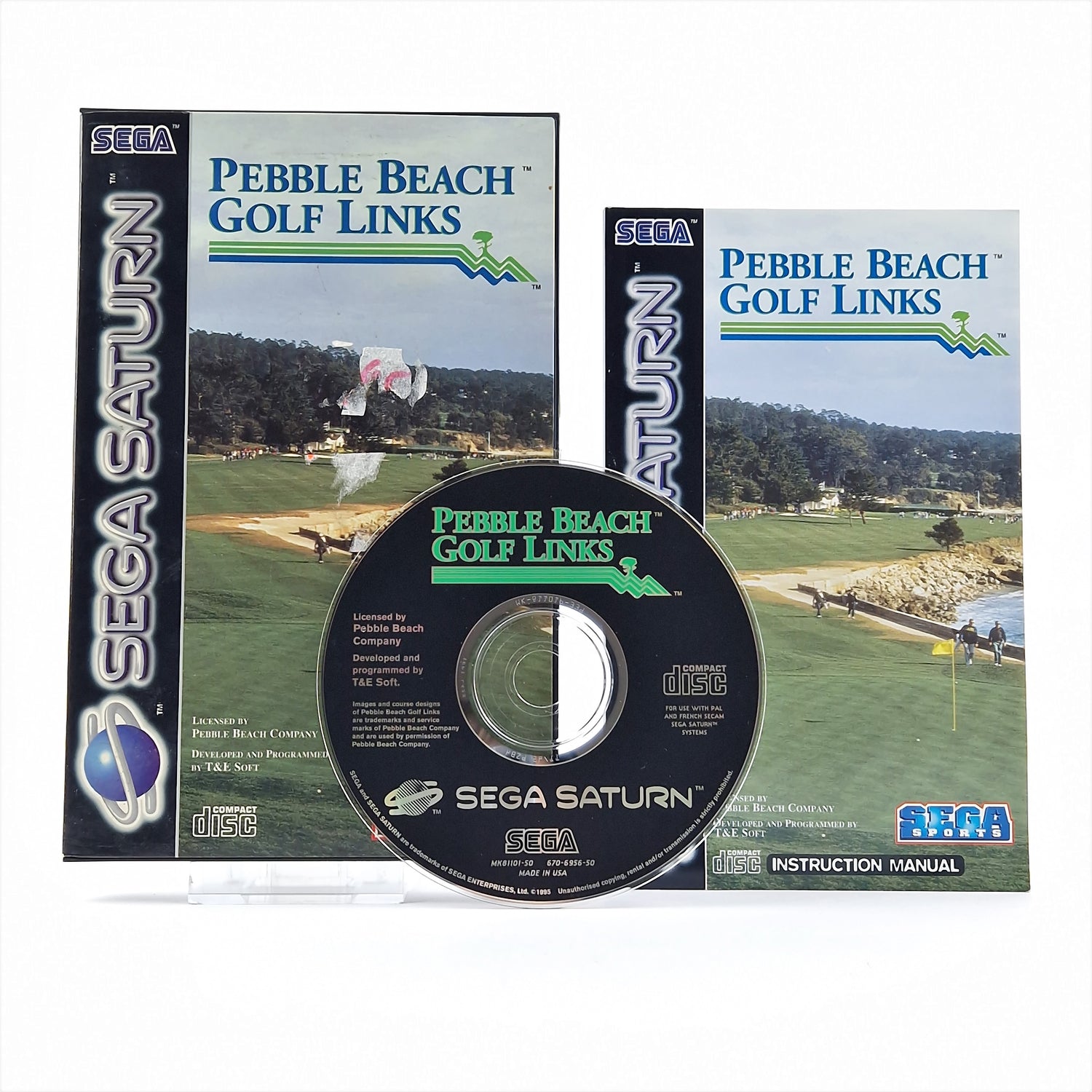 Sega Saturn Game: Pebble Beach Golf Links - OVP Instructions PAL | CD disc