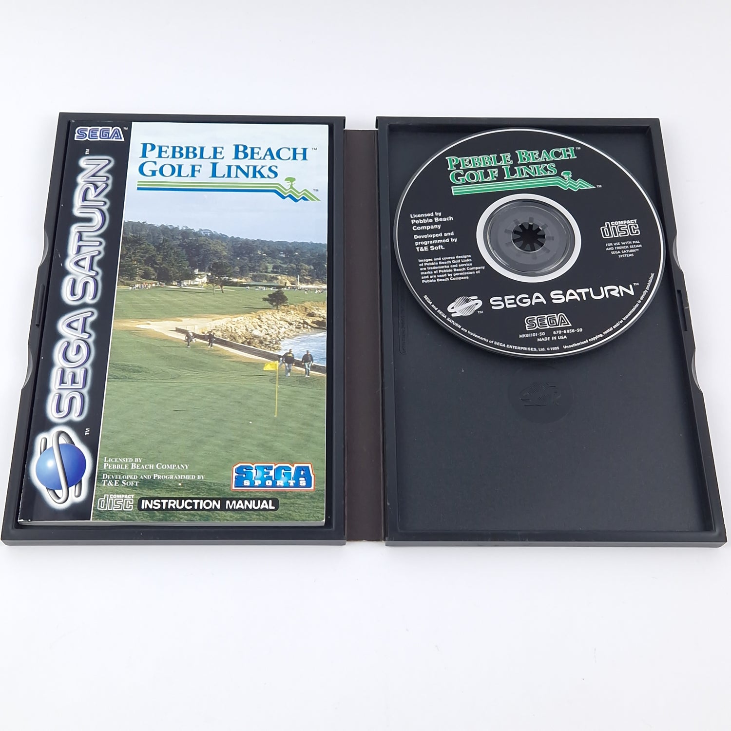 Sega Saturn Spiel : Pebble Beach Golf Links - OVP Anleitung PAL | CD Disk