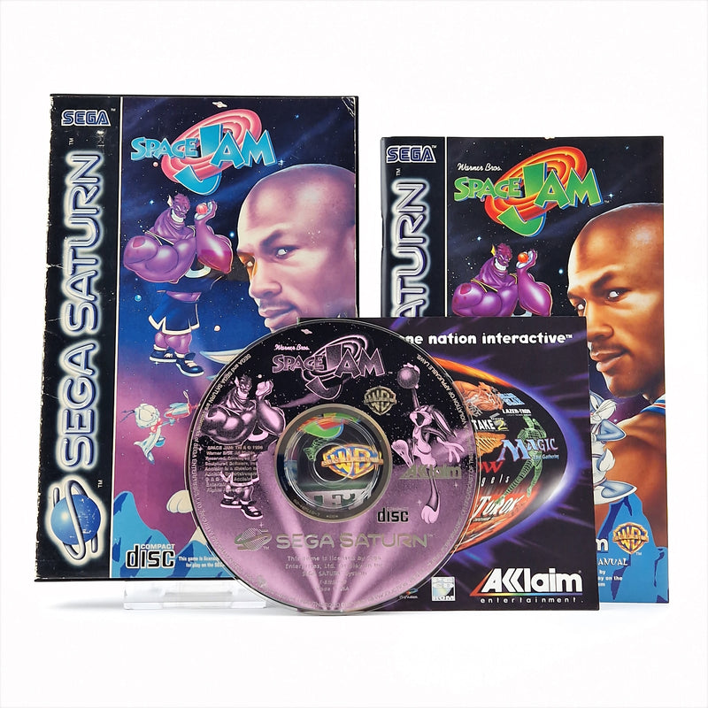 Sega Saturn Game: Warner Bros. Space Jam - OVP Instructions PAL | CD Disk Acclaim