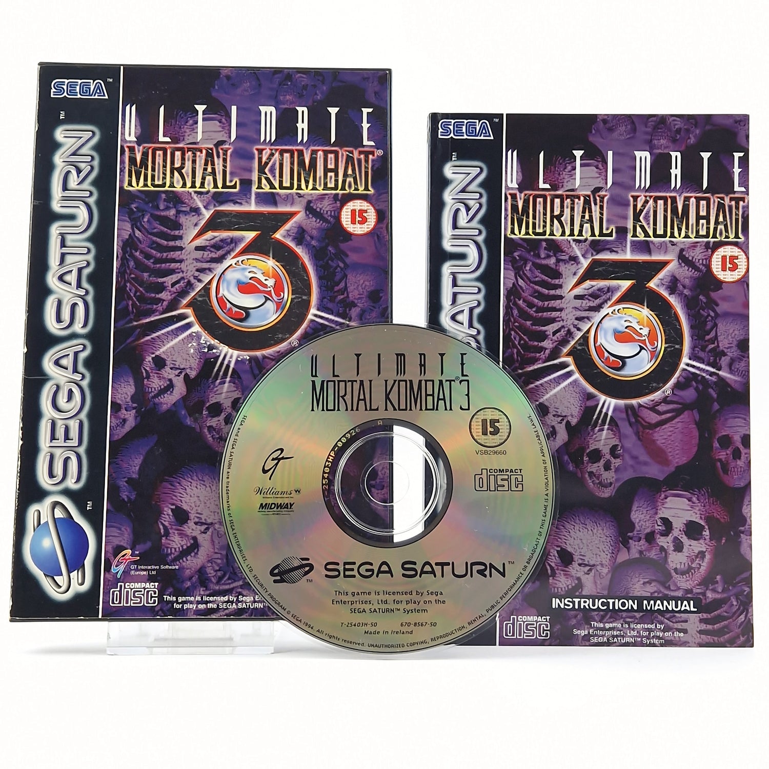 Sega Saturn Game: Ultimate Mortal Kombat - OVP Instructions PAL | CD disk USK18