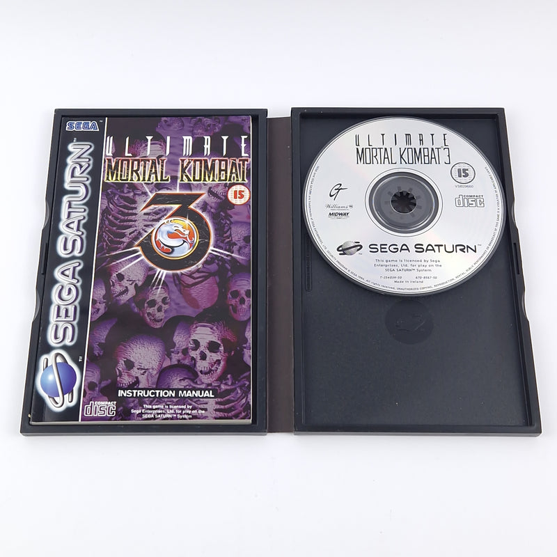 Sega Saturn Game: Ultimate Mortal Kombat - OVP Instructions PAL | CD disk USK18