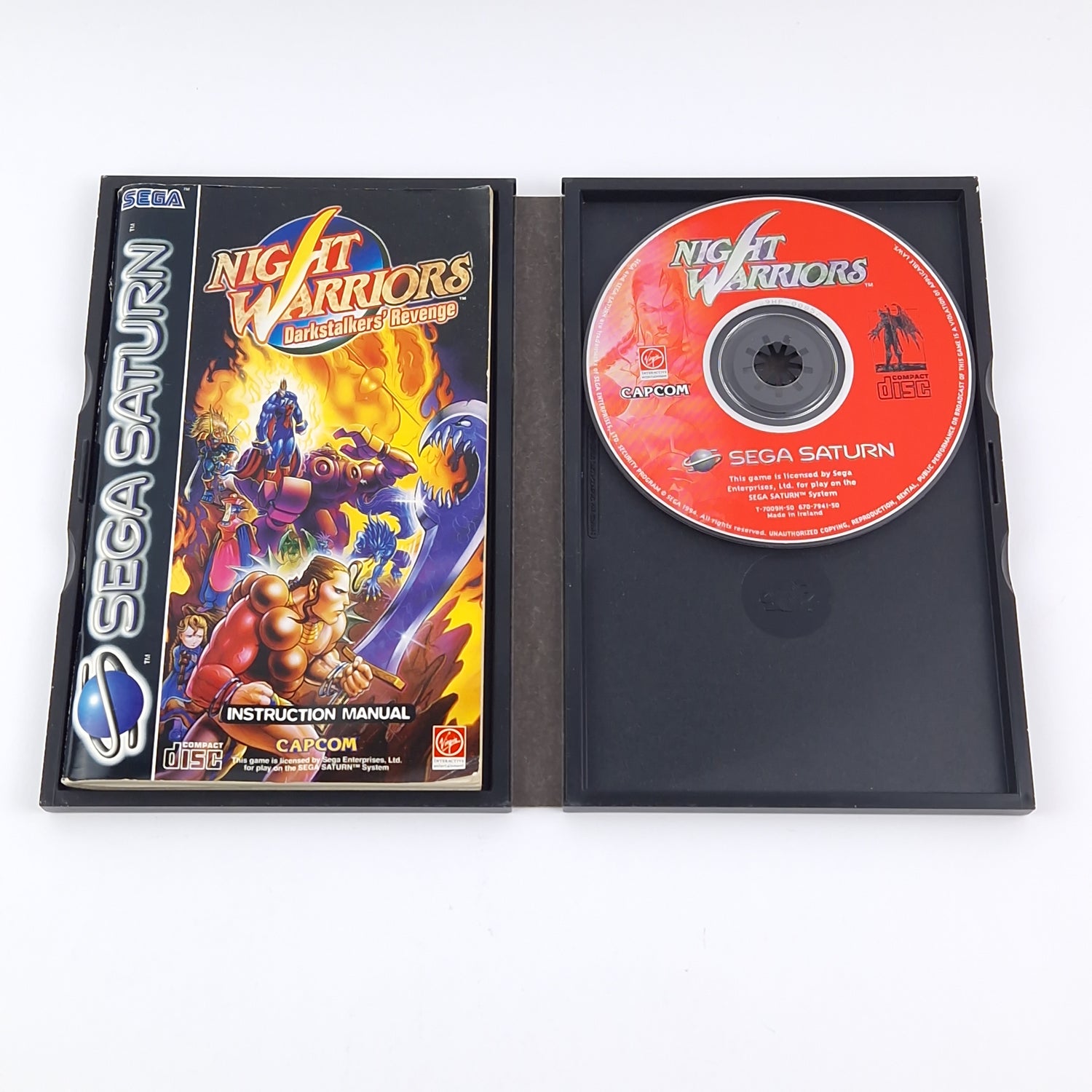 Sega Saturn Game: Night Warriors Darkstalkers Revenge - OVP PAL | CD disc