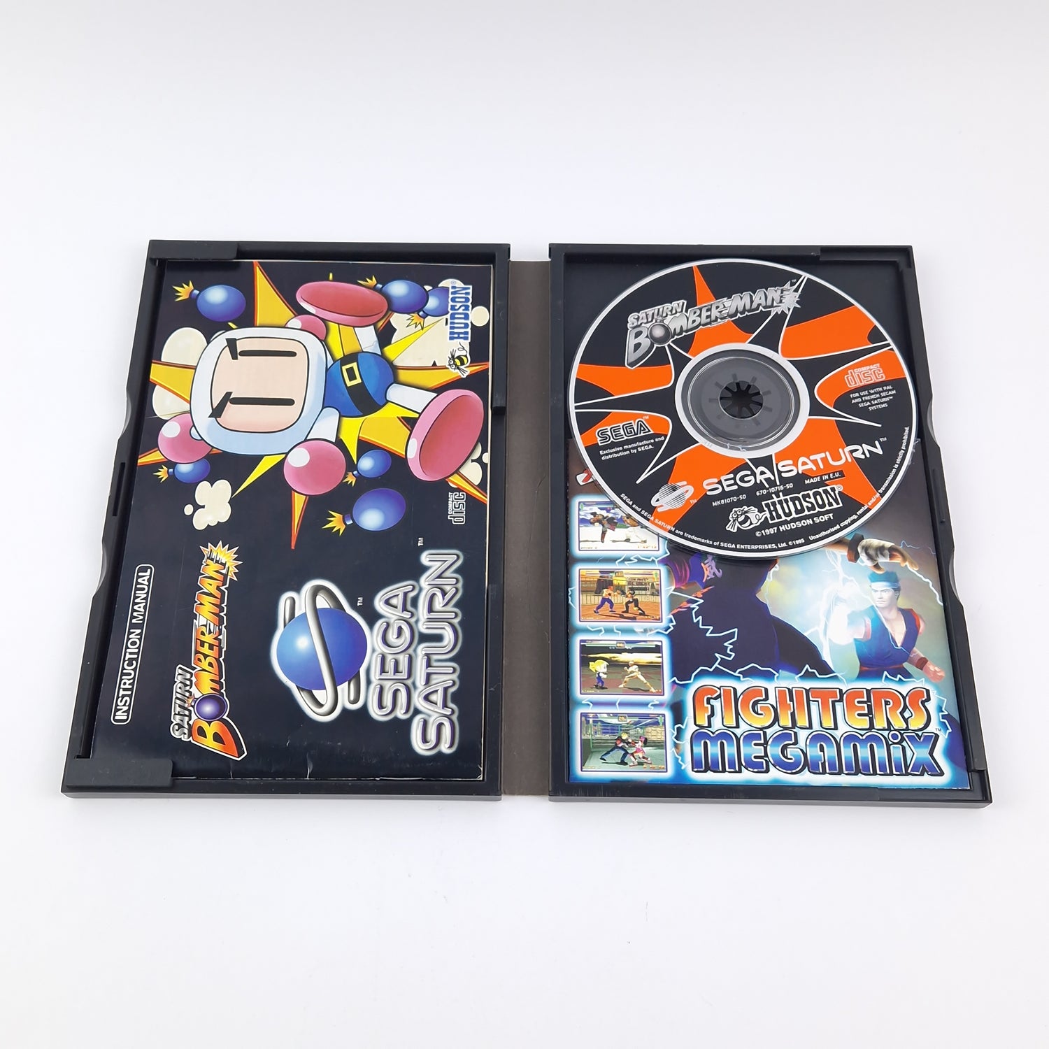 Sega Saturn Game: Saturn Bomber Man - OVP Instructions PAL | CD Disk Hudson