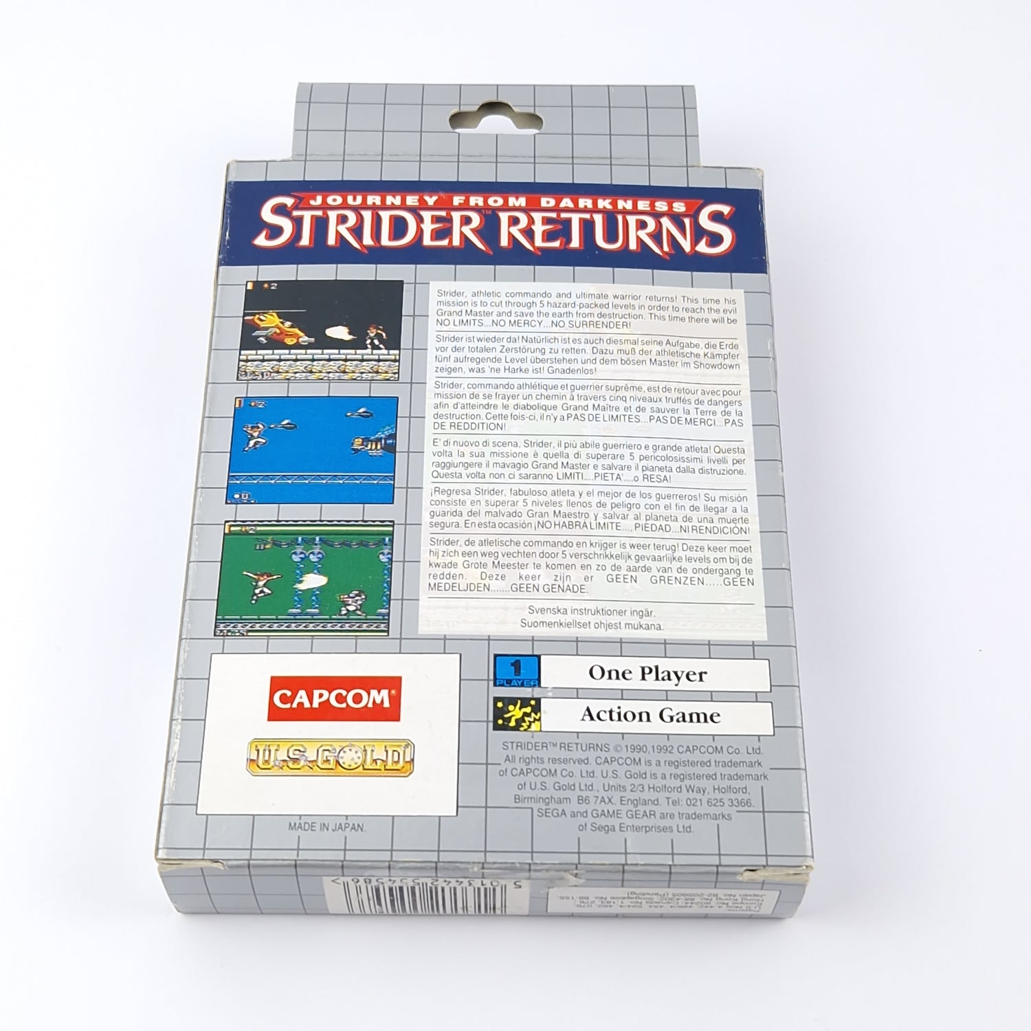 Sega Game Gear Game: Journey From Darkness Strider Returns - OVP Instructions PAL