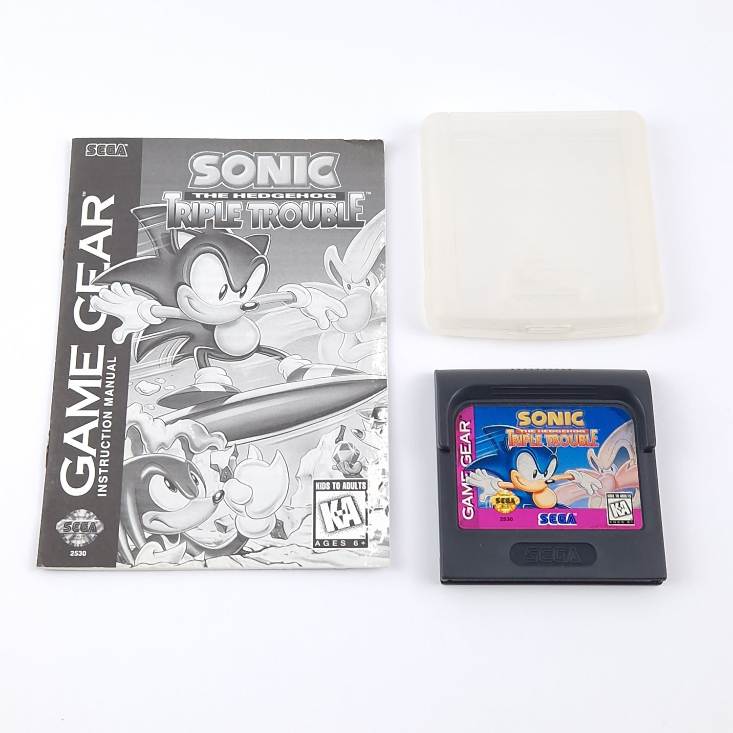 Sega Game Gear Spiel : Sonic The Hedgehog Triple Trouble - OVP Anleitung USA