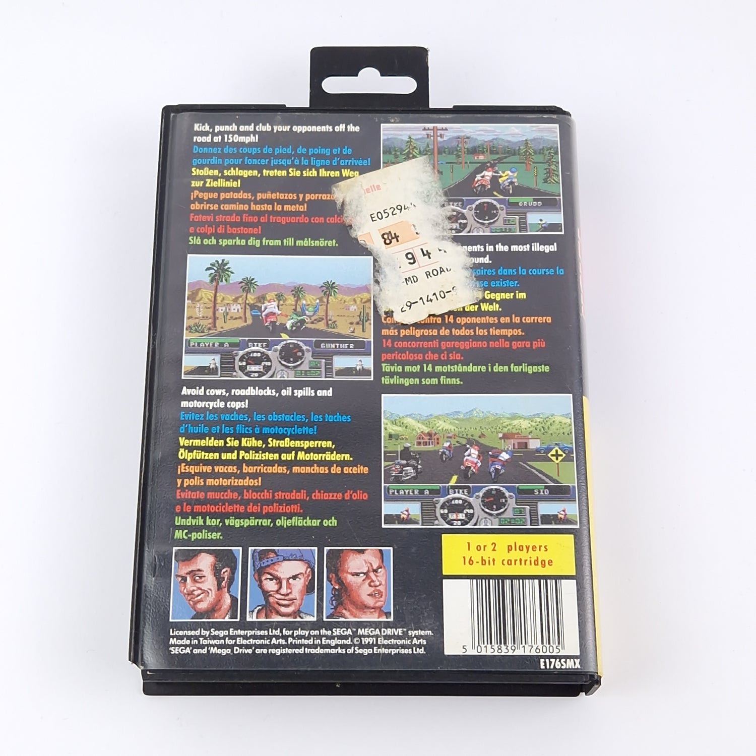 Sega Mega Drive Spiel : Road Rash - OVP Anleitung Modul | MD 16Bit PAL Cartridge