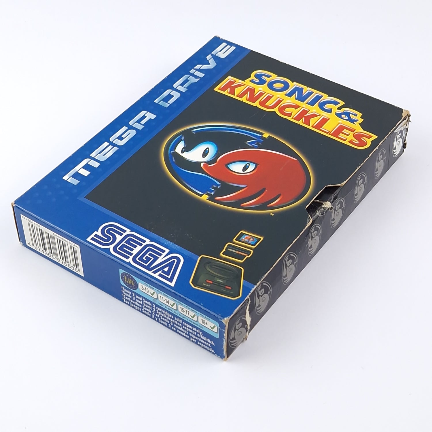 Sega Mega Drive Spiel : Sonic & Knuckles - OVP Anleitung Modul PAL MD Cartridge