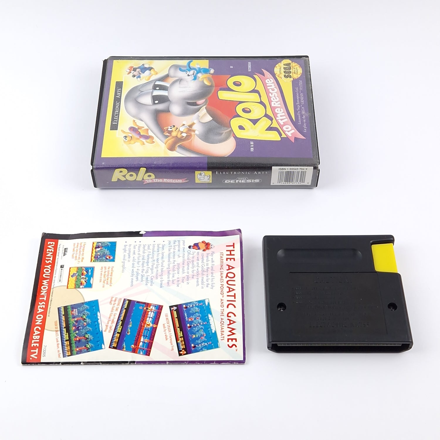 Sega Genesis Game: Rolo To The Rescue - OVP Instructions USA Mega Drive