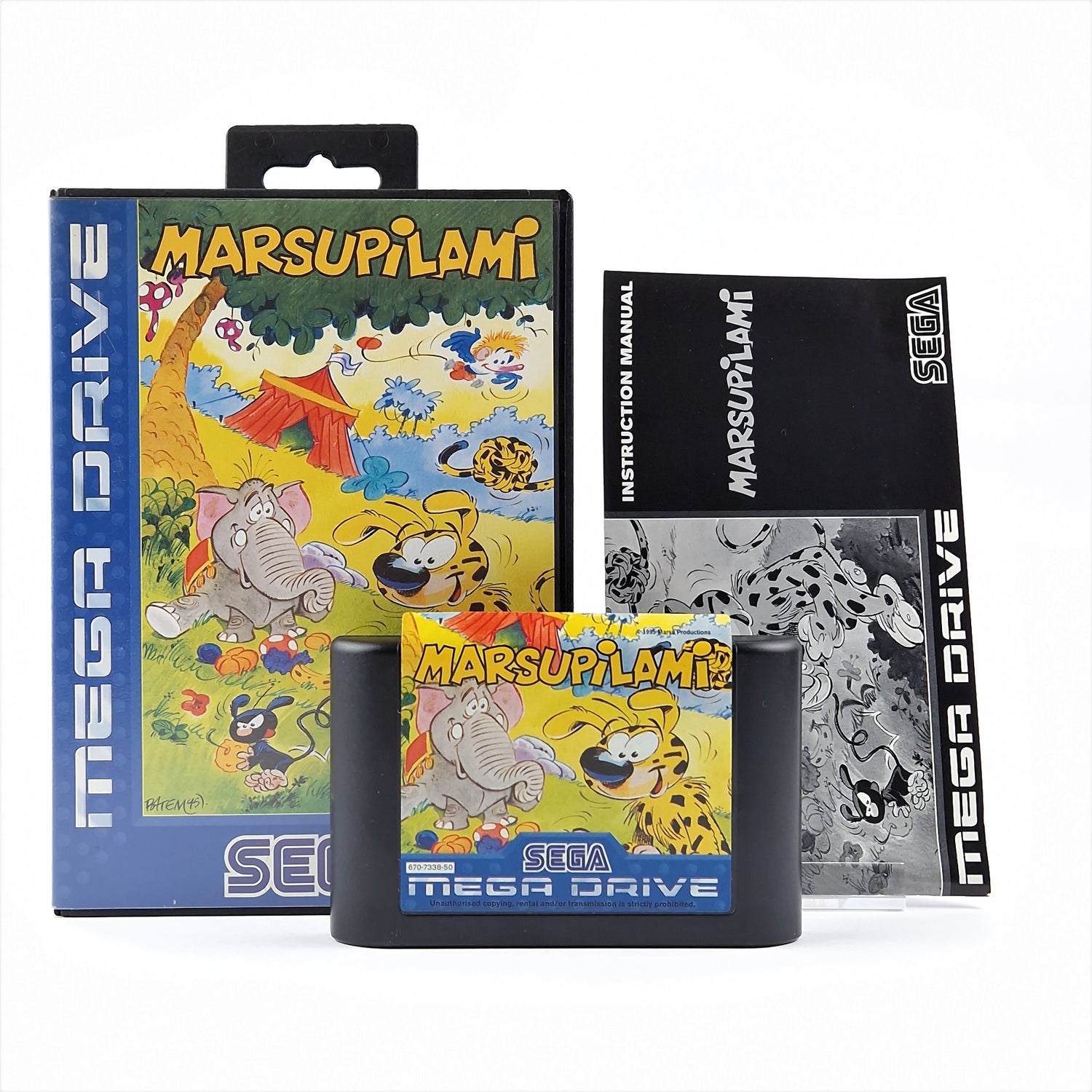 Sega Mega Drive Spiel : Marsupilami - OVP Anleitung Modul | PAL Cartridge