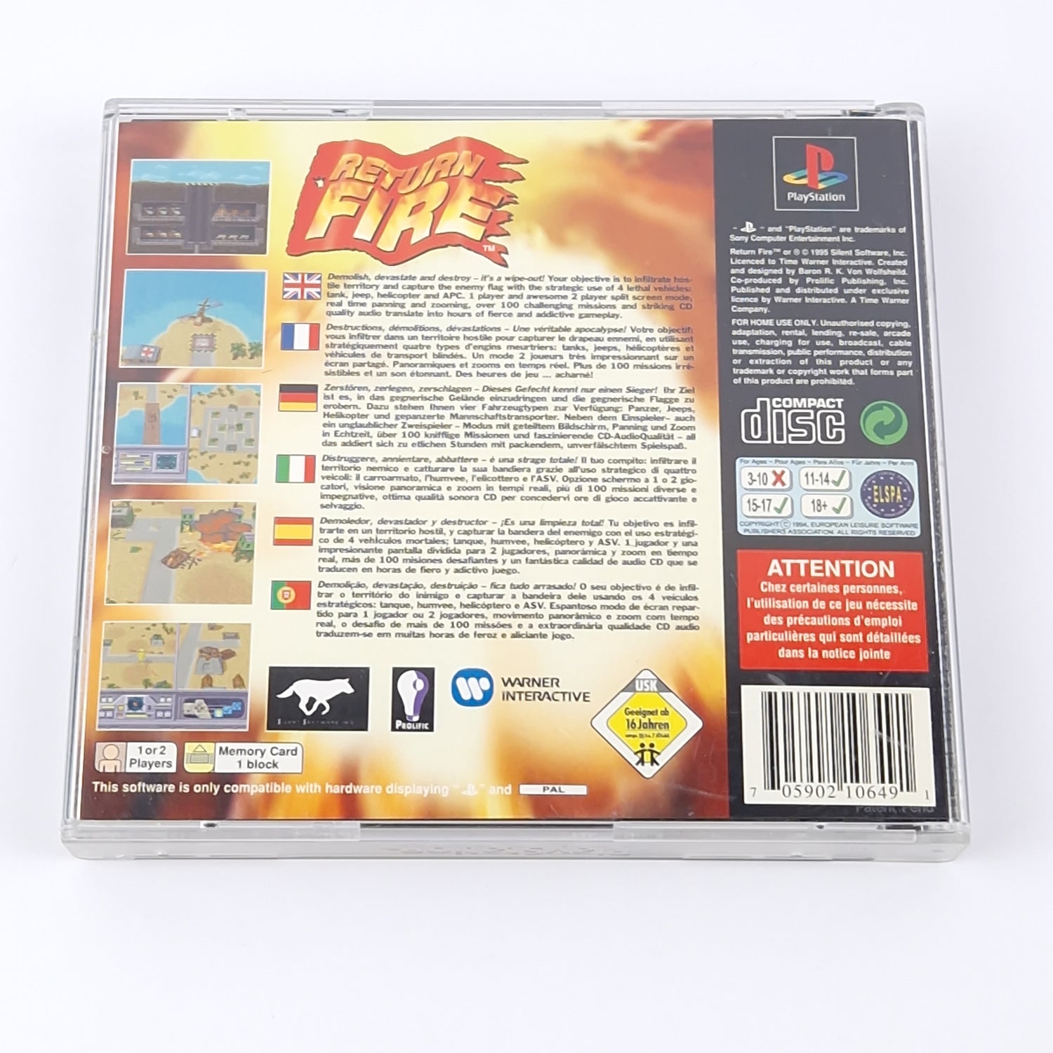Sony Playstation 1 Spiel : Return Fire - OVP Anleitung CD - PS1 PSX PAL Game