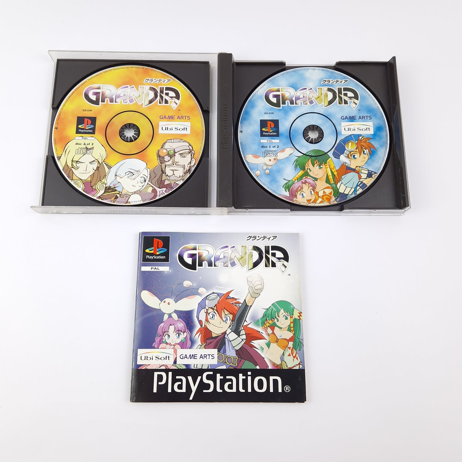Sony Playstation 1 Spiel : Grandia - OVP Anleitung CD - PS1 PSX PAL Game