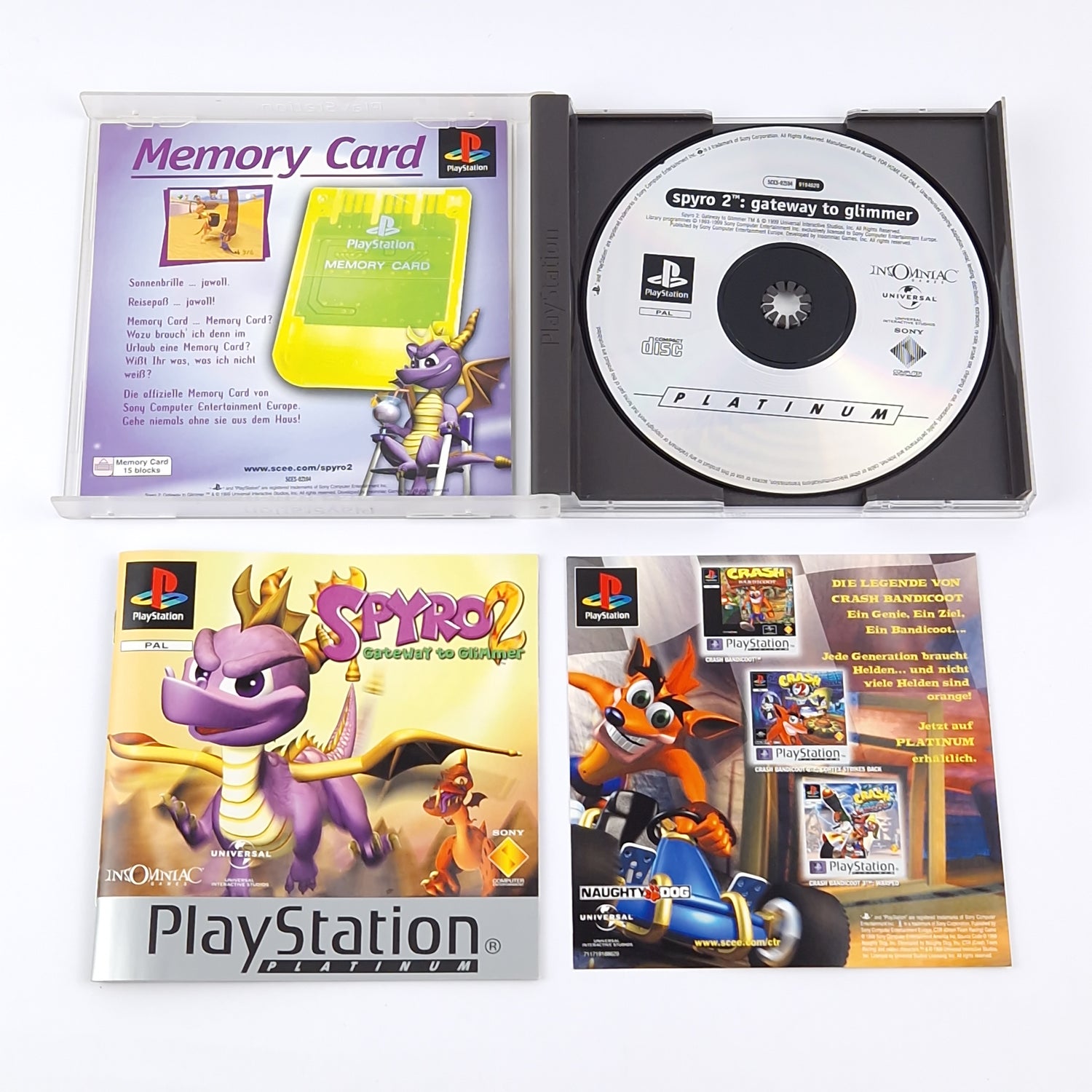 Sony Playstation 1 Spiel : Spyro 2 Gateway to Glimmer - Platinum OVP CD PS1 PSX
