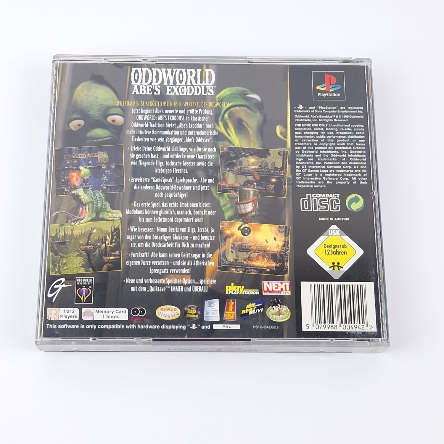 Sony Playstation 1 Spiel : Oddworld Abe´s Exodus - OVP Anleitung CD | PS1 PSX