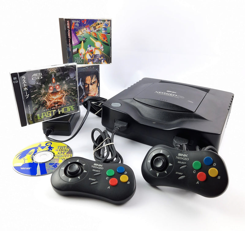 SNK Neo Geo CD Konsole - 4 Spiele - Last Hope, View Point , 2 Gamepads - Kabel
