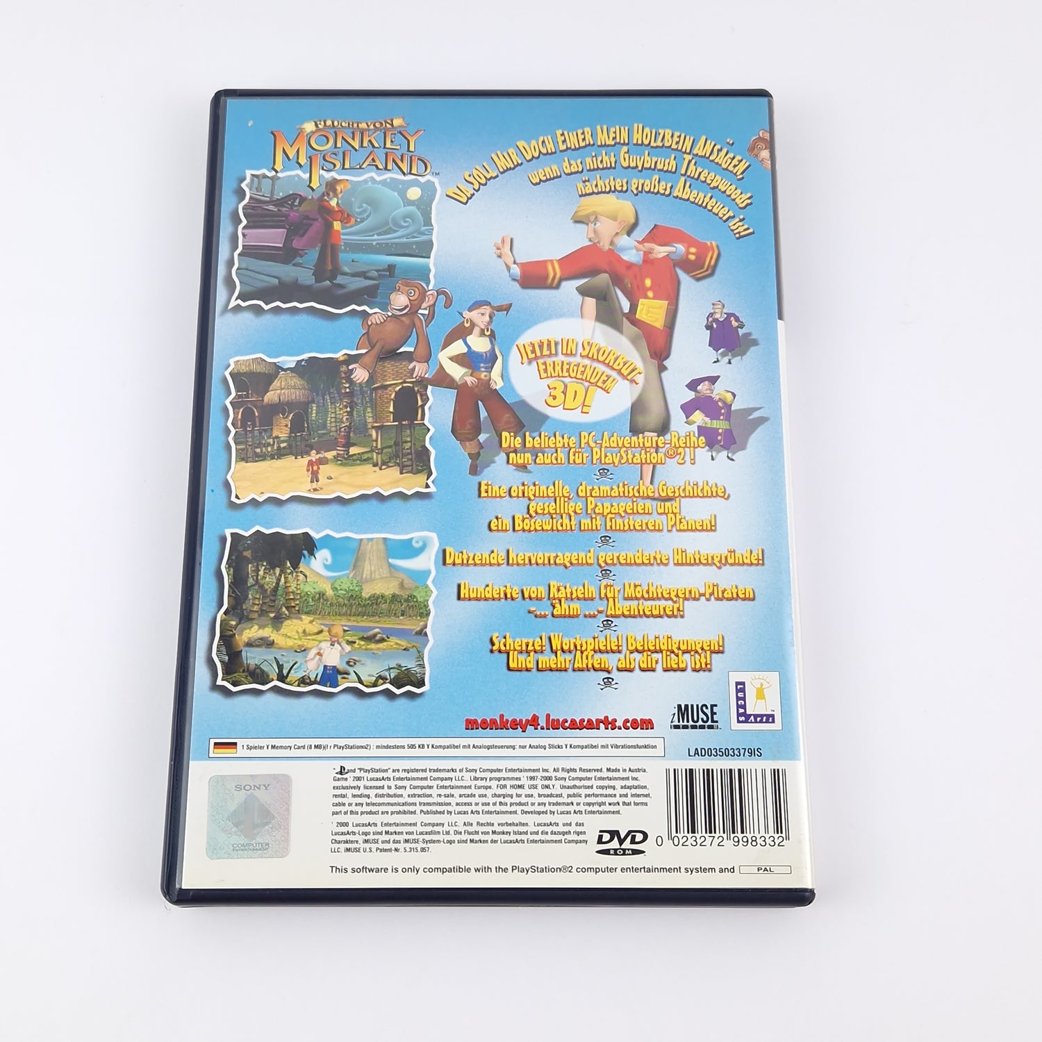 Sony Playstation 2 Spiel : Flucht von Monkey Island - OVP Anleitung CD | PAL PS2