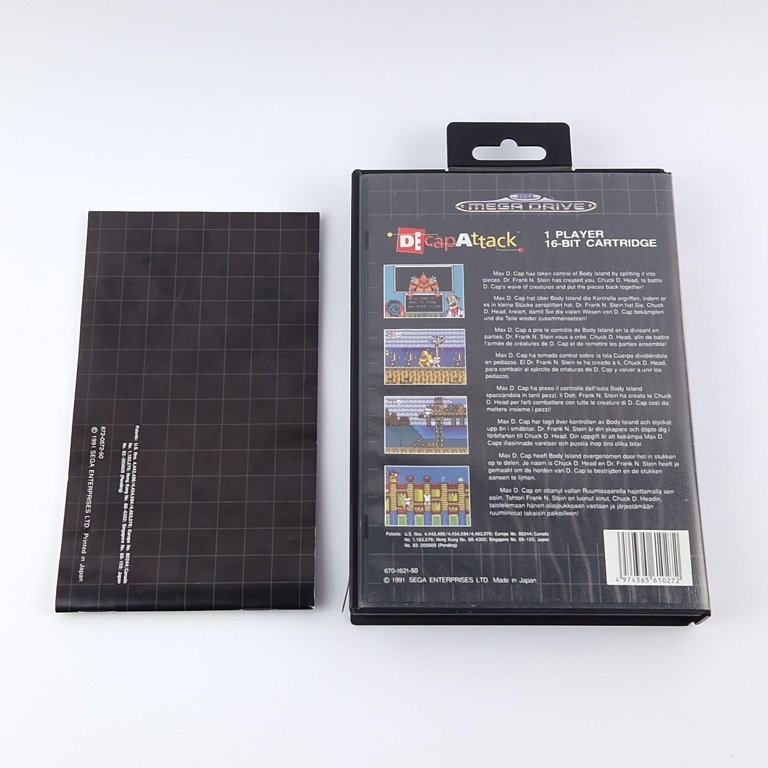 Sega Mega Drive Spiel : De Cap Attack - OVP Anleitung Modul | PAL MD Game