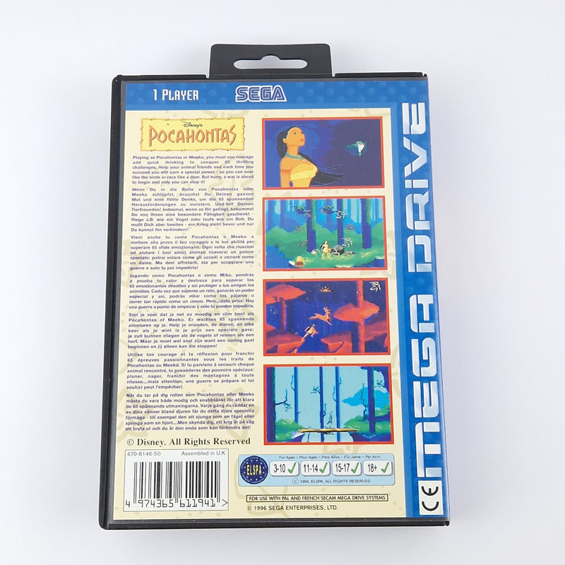 Sega Mega Drive Spiel : Disneys Pocahontas - OVP Anleitung Modul | PAL MD Game