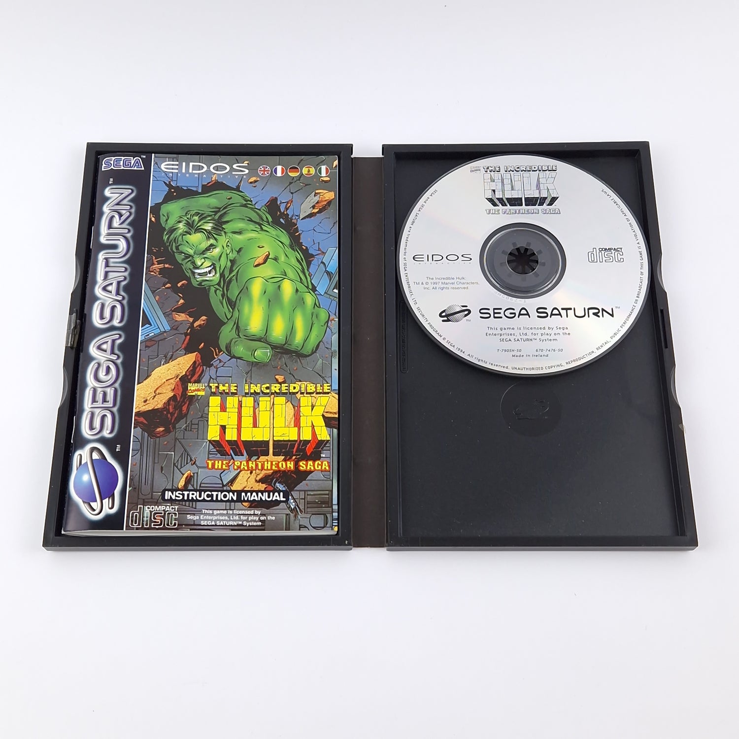 Sega Saturn Spiel : The Incredible Hulk The Pantheon Saga - OVP Anleitung CD PAL