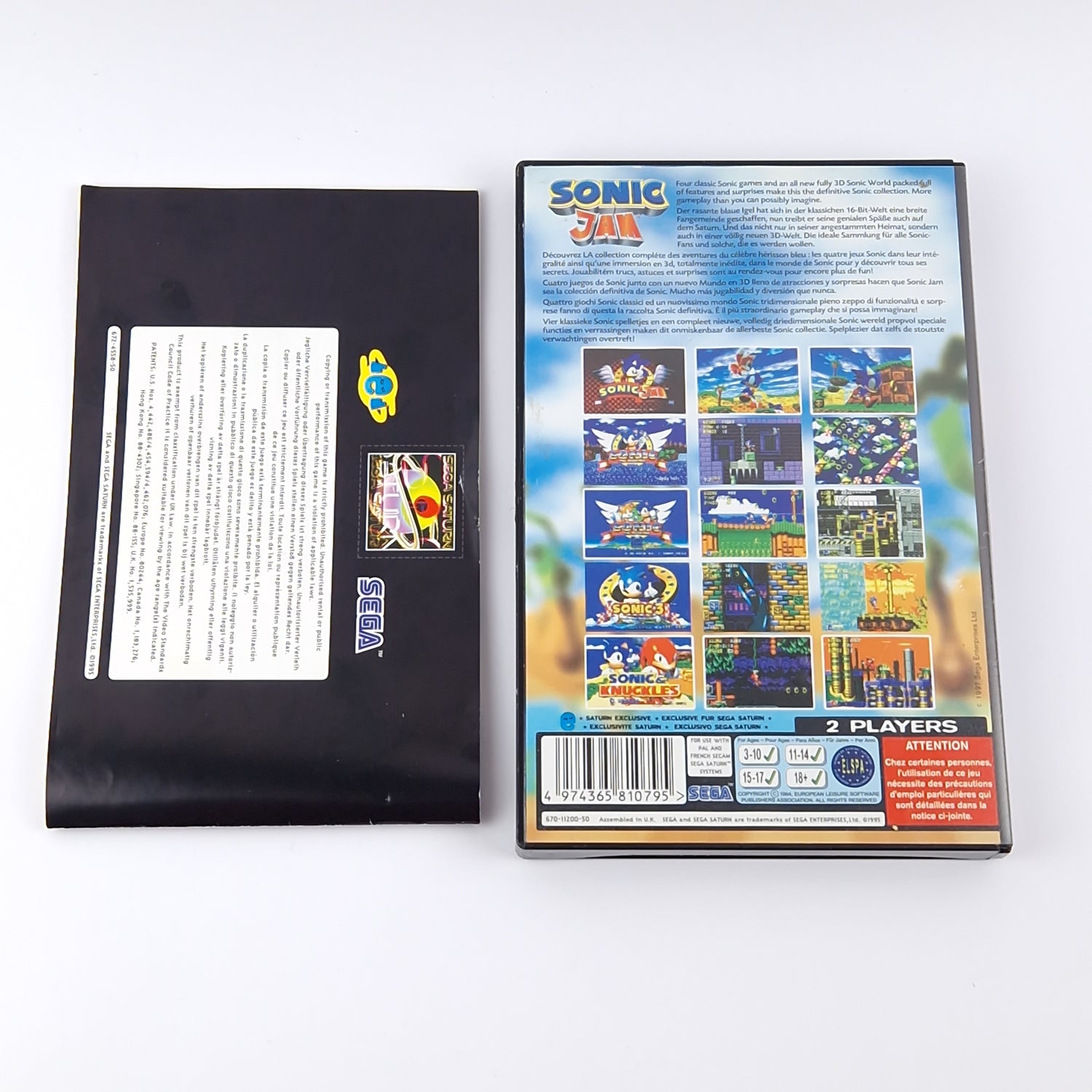 Sega Saturn Game: Sonic JAM - OVP Instructions CD | Sonic The Hedgehog PAL Game
