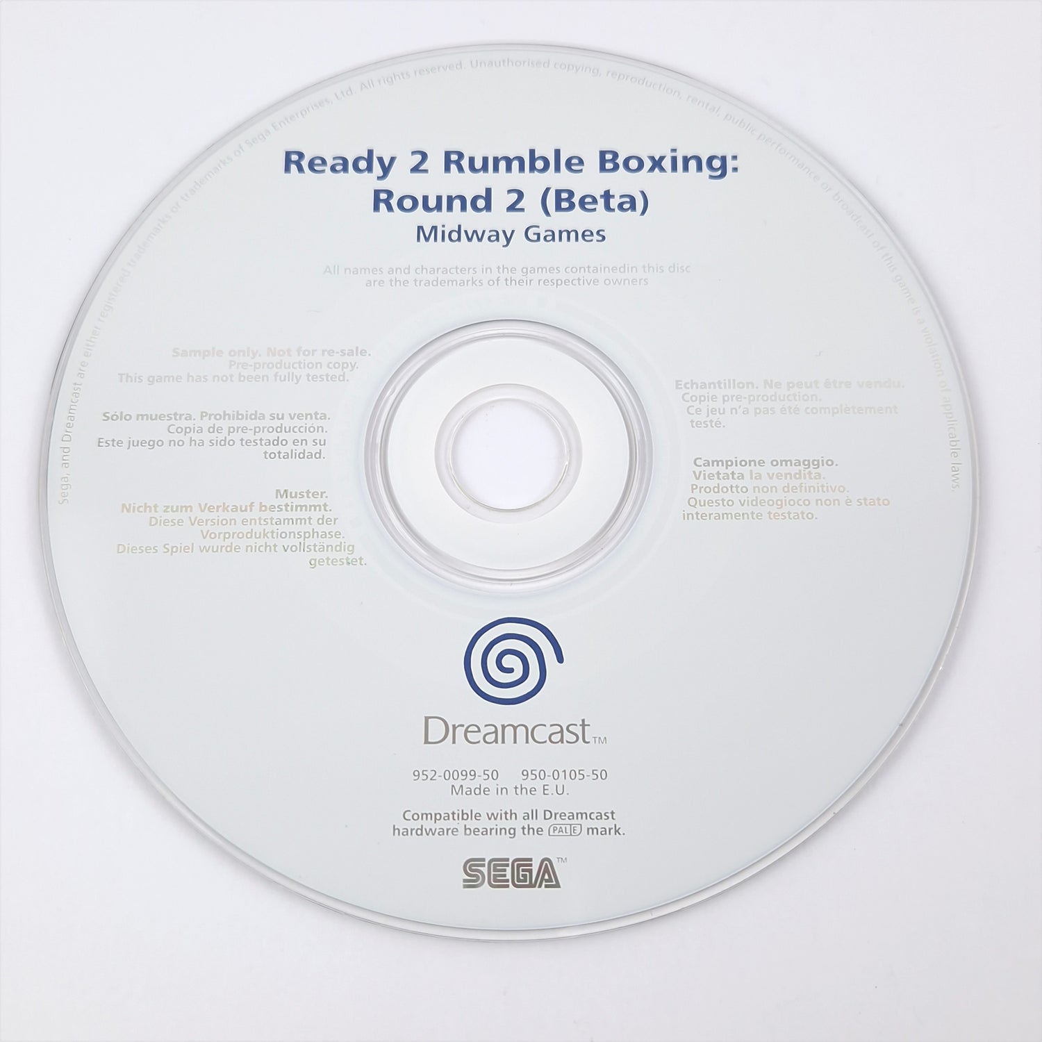 Sega Dreamcast PROMO Game : Ready 2 Rumble Boxing Round 2 - Not for Resale PAL