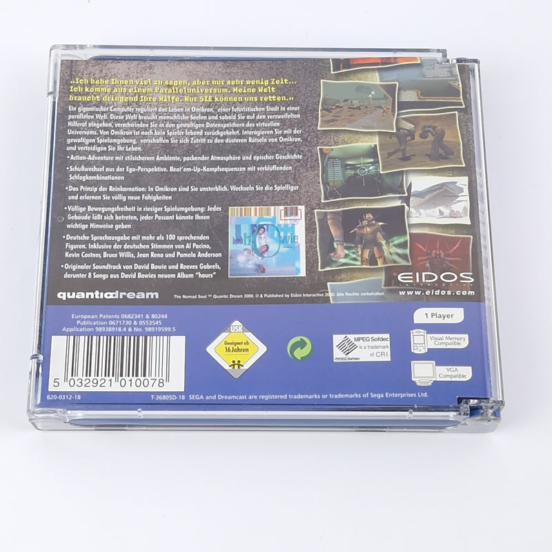 Sega Dreamcast Game: The Nomad Soul - OVP Instructions CD | DC PAL Game EIDOS