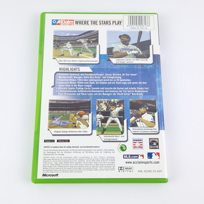 Microsoft Xbox Classic Game: All-Star Baseball 2003 - OVP Instructions CD Acclaim