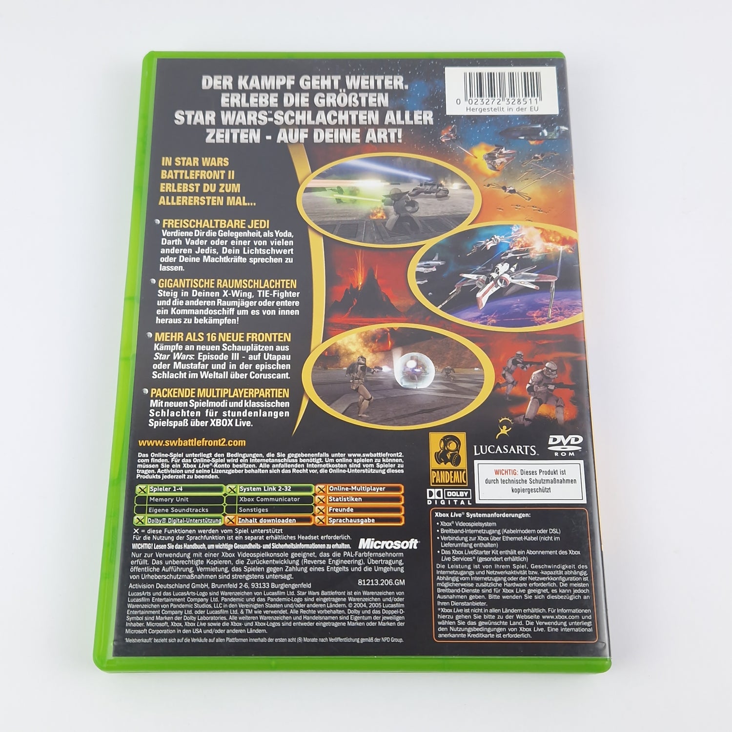 Microsoft Xbox Classic Spiel : Star Wars Battlefront II 2 - OVP Anleitung CD PAL