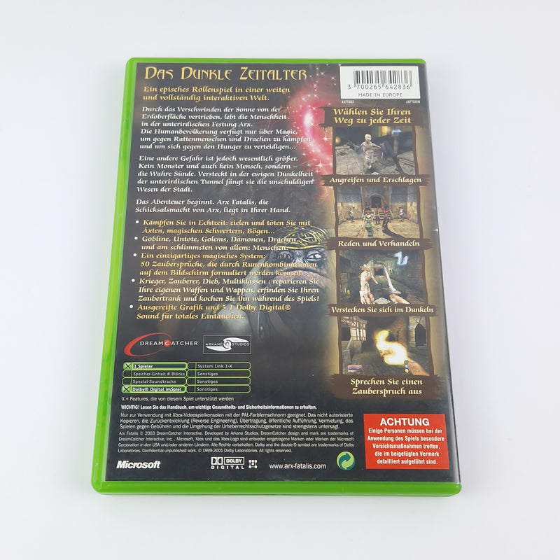 Microsoft Xbox Classic Game: Arx Fatalis - OVP Instructions CD | German PAL game