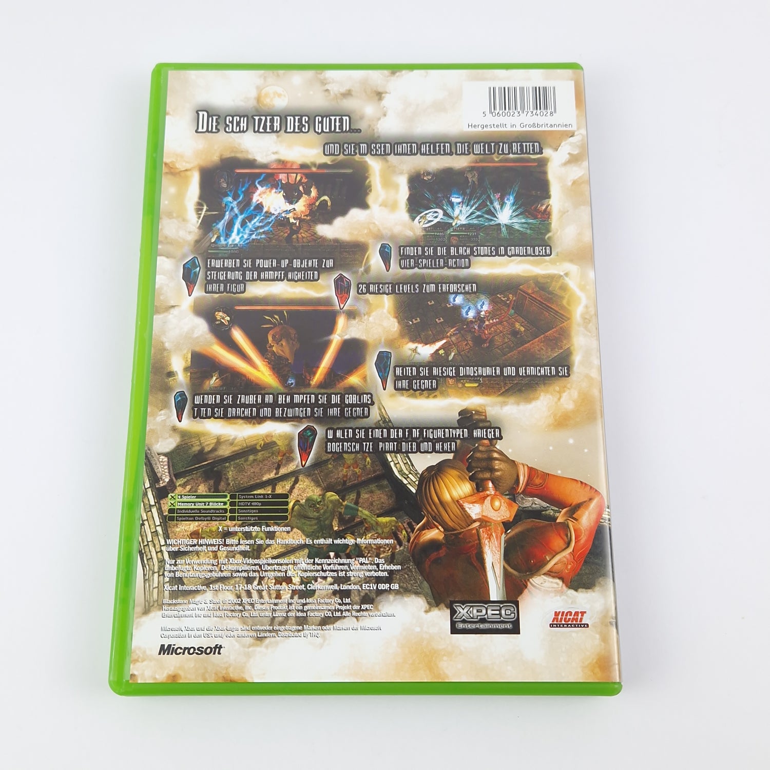 Microsoft Xbox Classic Game: Black Stone Magic & Steel - OVP Instructions CD PAL