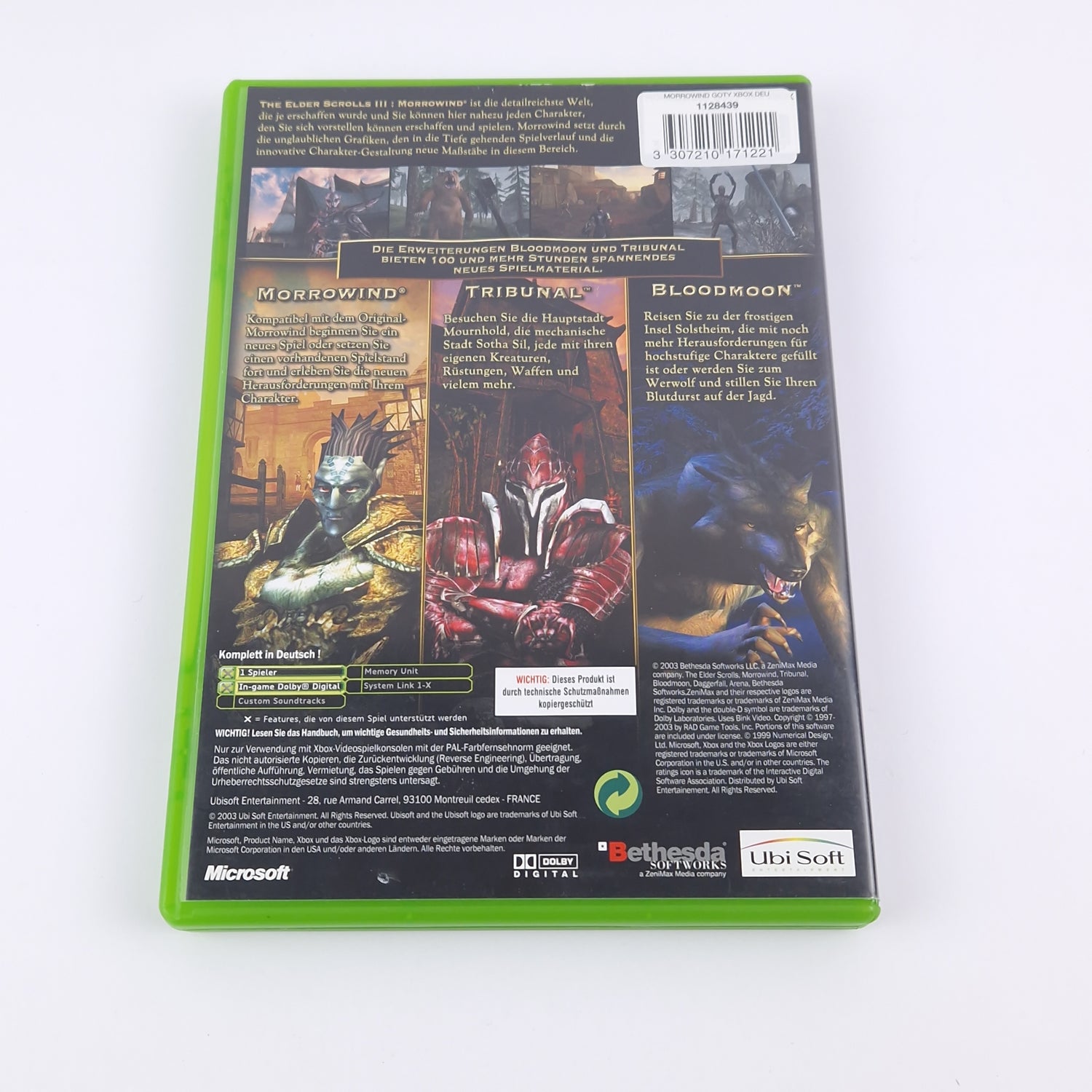 Microsoft Xbox Classic Spiel : The Elder Scrolls III Morrowind ohne Karte - OVP