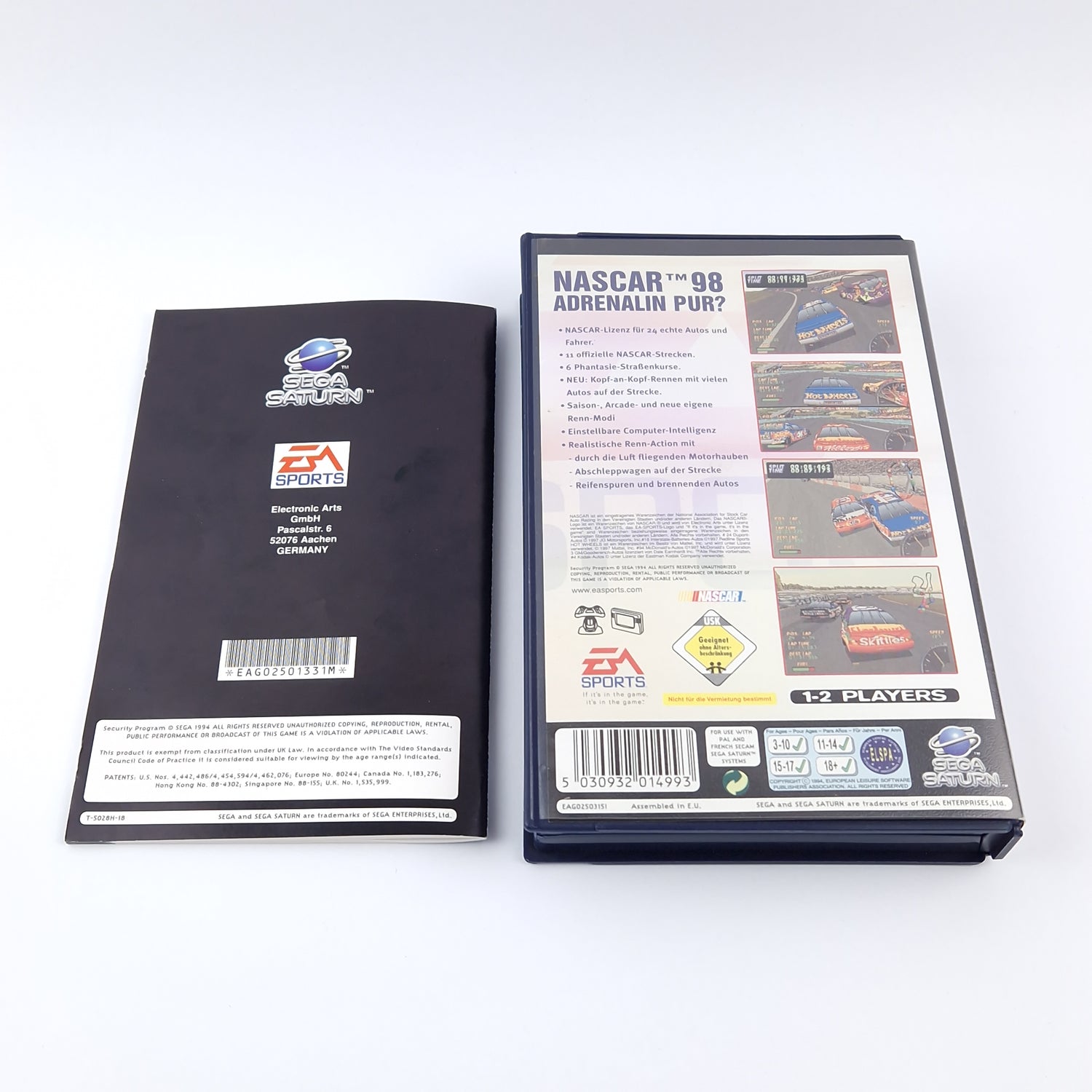 Sega Saturn Spiel : Nascar 98 - OVP Anleitung CD Disk | PAL Game - Autorennen EA