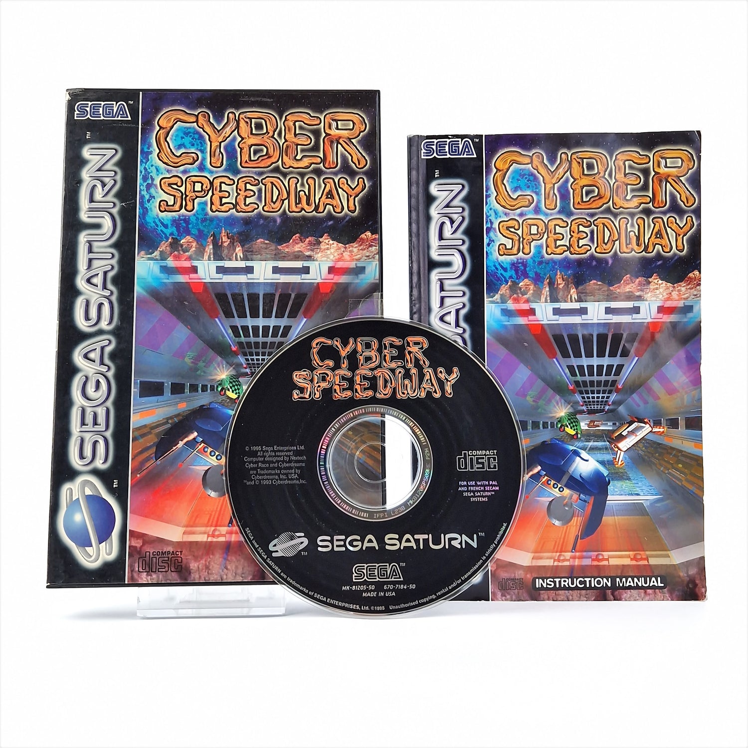 Sega Saturn Spiel : Cyber Speedway - OVP Anleitung CD Disk | PAL Game