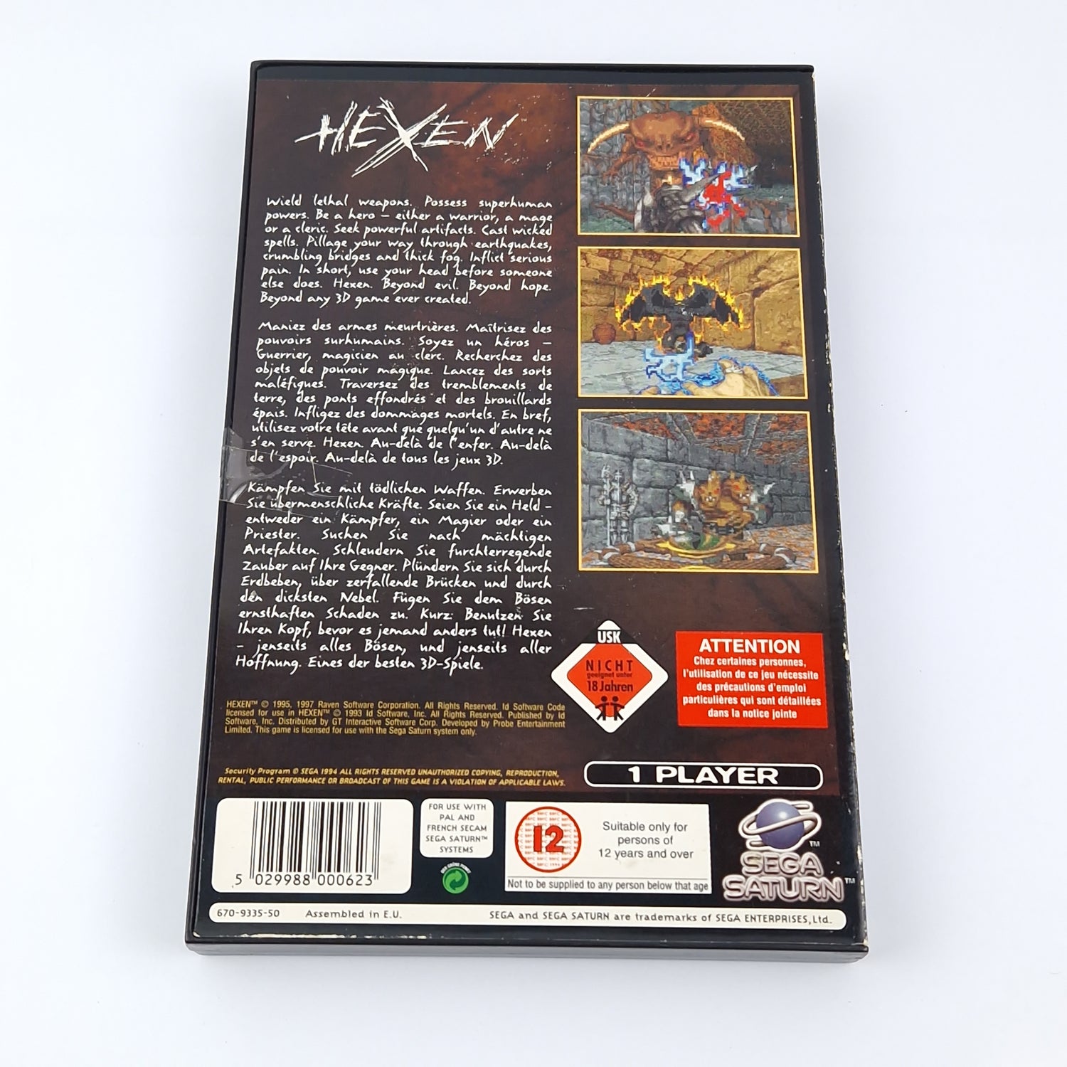 Sega Saturn Spiel : Hexen - OVP Anleitung CD Disk | PAL Game USK18
