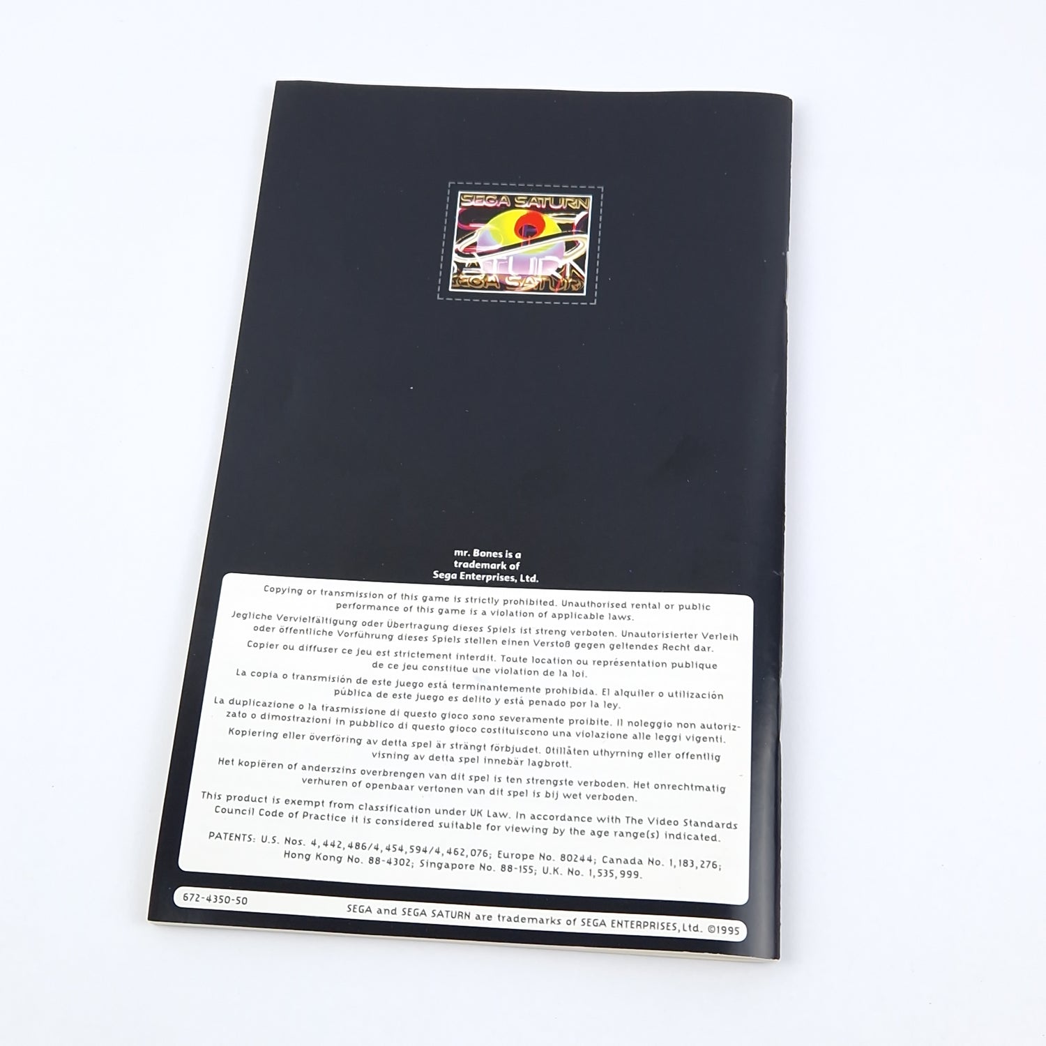 Sega Saturn Game: MR. Bones - OVP Instructions CD Disk 1 & 2 | PAL Game